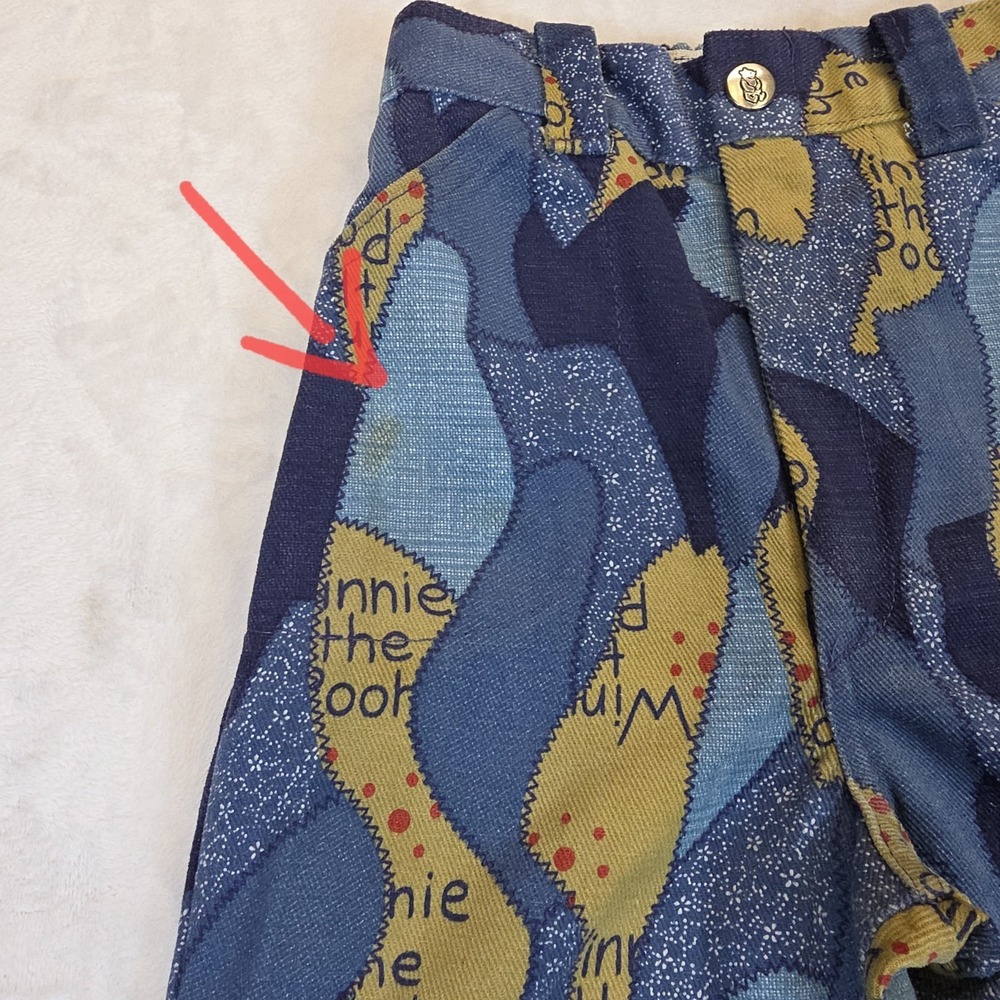 Vintage Kids Winnie The Pooh Pants Kids 6X Disney Sears 70's 80's Flare Leg - Picture 12 of 12